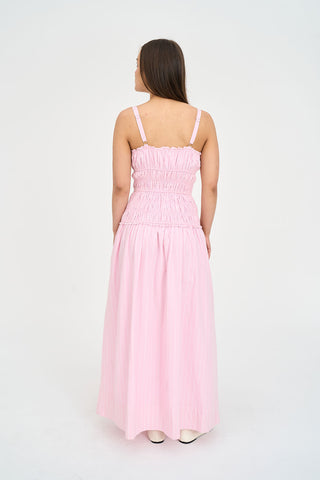 STRIPE MISHKA DRESS PRETTY PINK