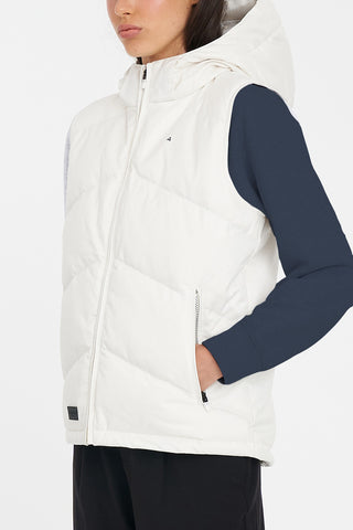 WOMENS CLASSIC DOWN VEST HRGBONE CHALK