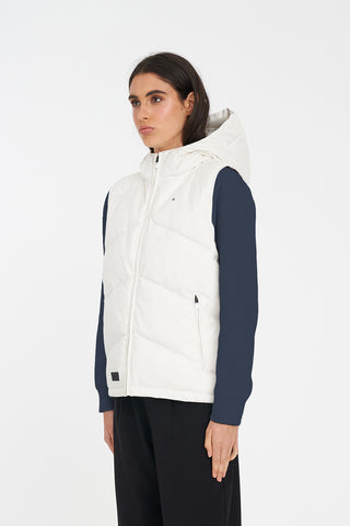 WOMENS CLASSIC DOWN VEST HRGBONE CHALK