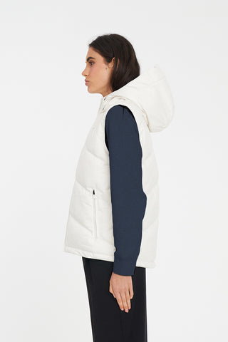 WOMENS CLASSIC DOWN VEST HRGBONE CHALK