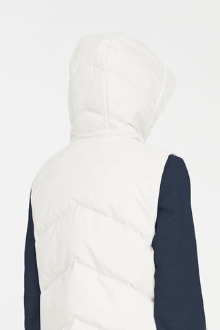 WOMENS CLASSIC DOWN VEST HRGBONE CHALK