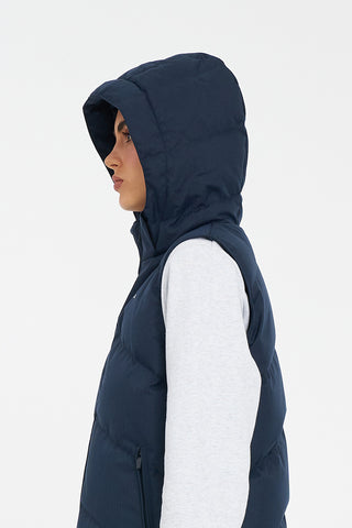 WOMENS CLASSIC DOWN VEST HRGBONE NAVY