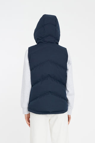 WOMENS CLASSIC DOWN VEST HRGBONE NAVY