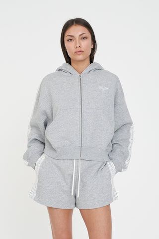 CHERIE ZIP HOOD 350 GREY MARLE