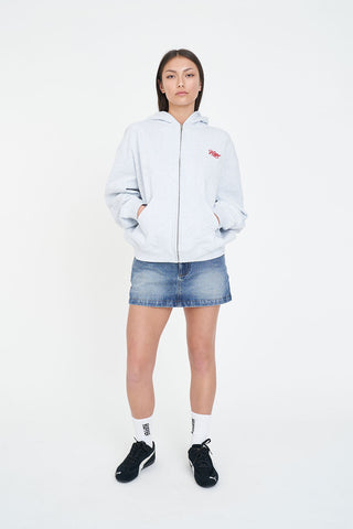 RELAX ZIP HOOD/LASSO SILVER MARLE