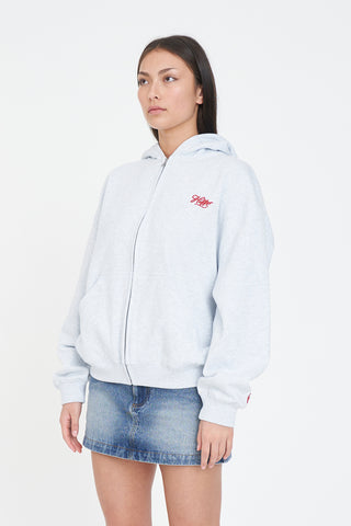RELAX ZIP HOOD/LASSO SILVER MARLE