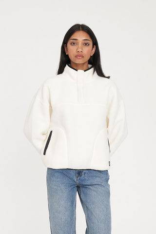 POLAR FLEECE PULLOVER CHALK/BLACK