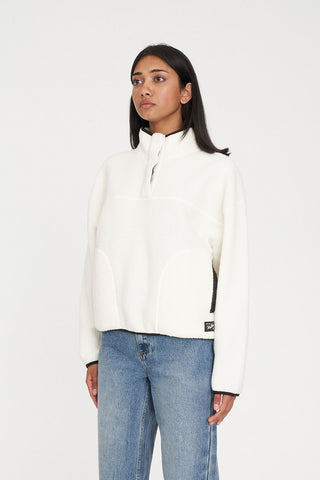 POLAR FLEECE PULLOVER CHALK/BLACK