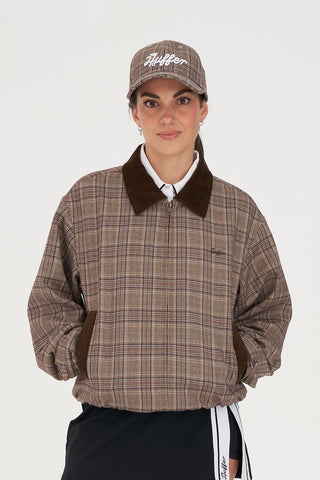 WMNS PLAID CLUBHOUSE JACKET BROWN