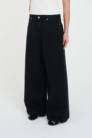 WIDE LEG JEAN BLACK WASH