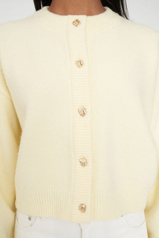 ELLE CROP CARDIGAN FRENCH VANILLA