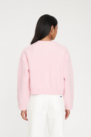 ELLE CROP CARDIGAN PALE ROSE