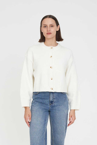 ANA CROP CARDIGAN CHALK