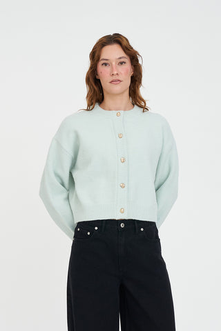 ELLE CROP CARDIGAN MINT