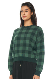 MELROSE CROP INTARSIA KNIT FOREST