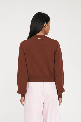 BIBI KNIT CARDIGAN CHESTNUT