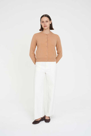 CLASSIC BUTTON UP CARDIGAN CAMEL