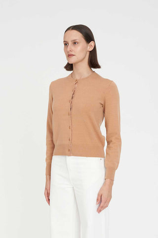 CLASSIC BUTTON UP CARDIGAN CAMEL