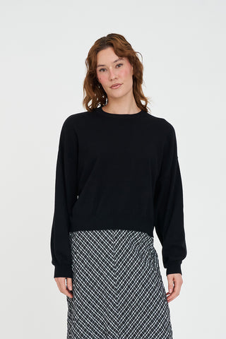MERINO BELLA CROP KNIT BLACK