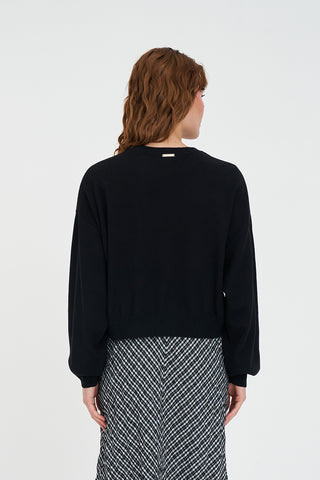 MERINO BELLA CROP KNIT BLACK