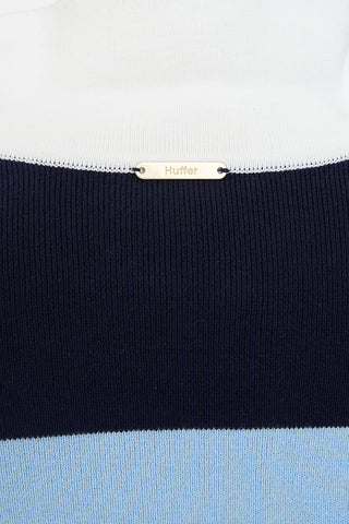 SLOUCHY KNIT POLO BAY BLUE/NAVY