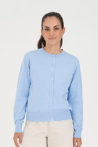 CLASSIC BUTTON UP CARDIGAN LIGHT BLUE