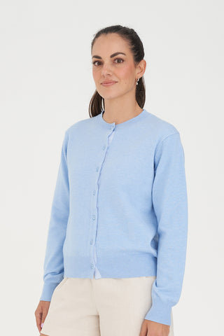 CLASSIC BUTTON UP CARDIGAN LIGHT BLUE