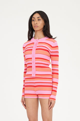 KYRA STRIPE KNIT CARDIGAN HEATWAVE