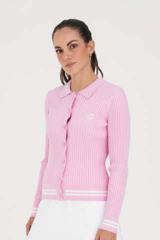 WMNS FIELDS RIB CARDIGAN CAMELLIA