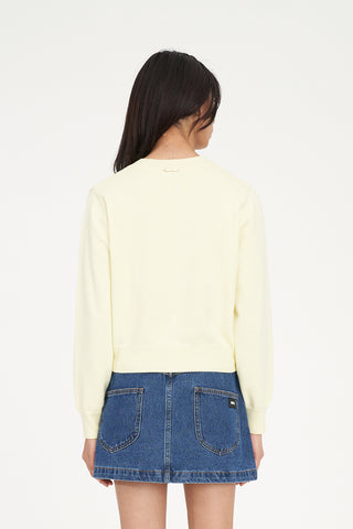 KENZIE CROP KNIT CARDIGAN BUTTER