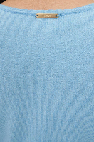 KIMI V-NECK KNIT TOP BLUE GLEAM