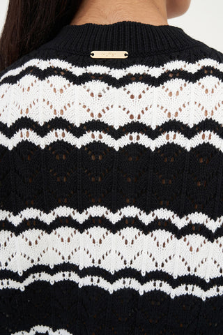 ZIGGY STRIPE VEST BLACK/WHITE