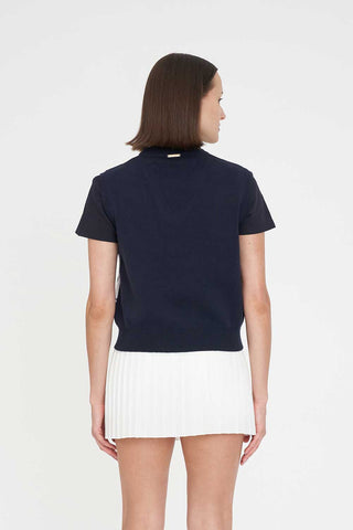 RACQUET KNIT VEST CHALK/NAVY