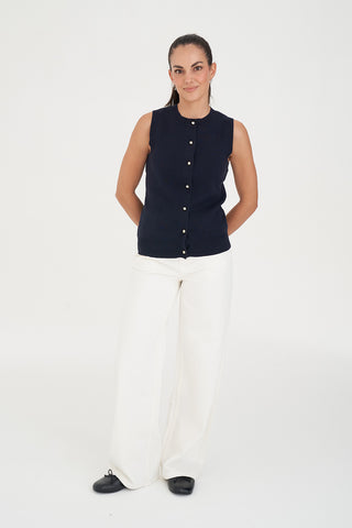 SUTTON KNIT VEST NAVY