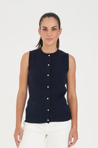 SUTTON KNIT VEST NAVY