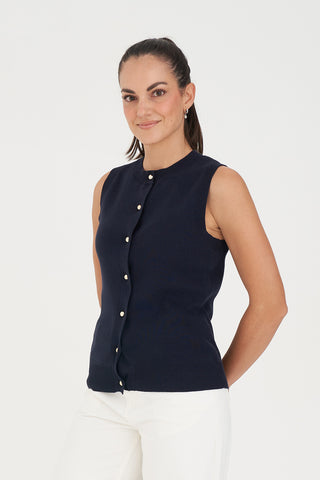 SUTTON KNIT VEST NAVY