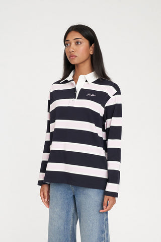 BROOKLYN OVERSIZED RUGBY NAVY/PETAL