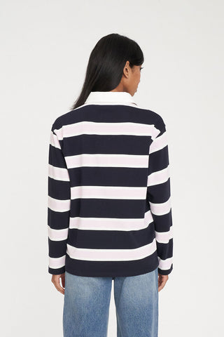 BROOKLYN OVERSIZED RUGBY NAVY/PETAL