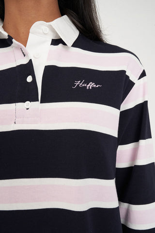 BROOKLYN OVERSIZED RUGBY NAVY/PETAL