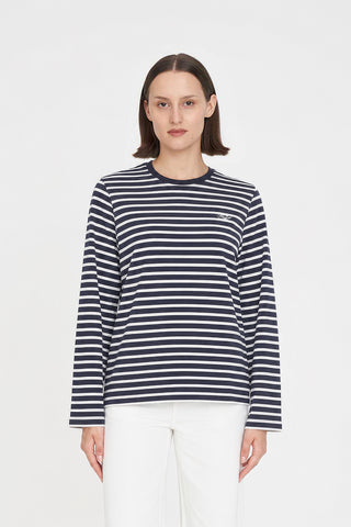 CLASSIC STRIPE LS TEE NAVY/WHITE