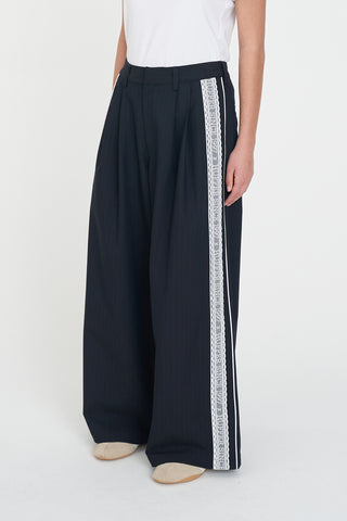 PLEATED BAGGY PANT NAVY