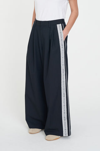 PLEATED BAGGY PANT NAVY