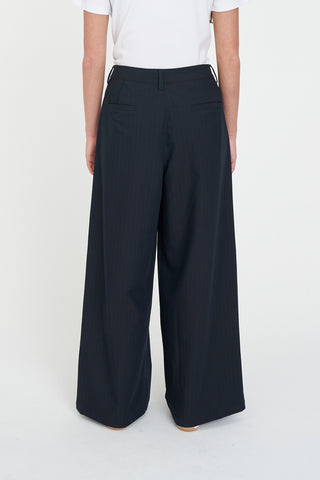 PLEATED BAGGY PANT NAVY