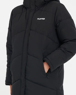 WMNS LONGLINE PUFFER JACKET BLACK