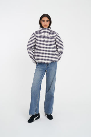 WMNS DEMI PUFFER JKT GINGHAM