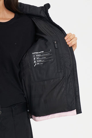 WOMENS RIDER PUFFER JACKET BLACK/PETAL