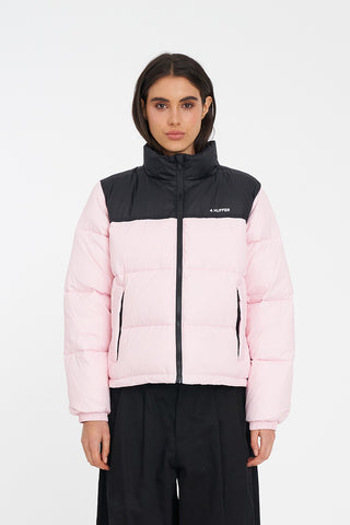 WMNS RIDER PUFFER JKT BLACK/PETAL