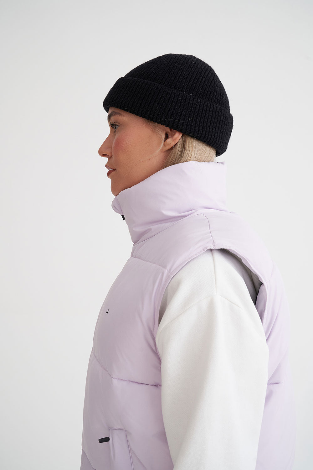 WMNS BOX PUFFER VEST ORCHID – Huffer