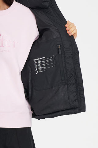 WOMENS RIDER PUFFER VEST BLACK