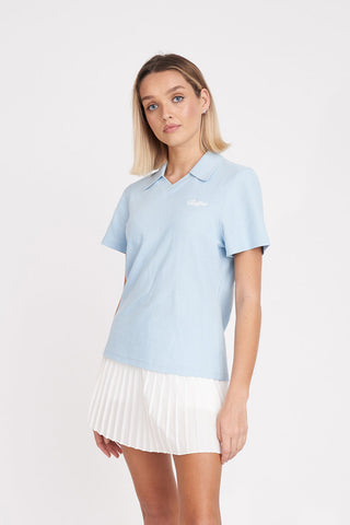WOMENS BIRDIE SS POLO ICE BLUE/CHALK